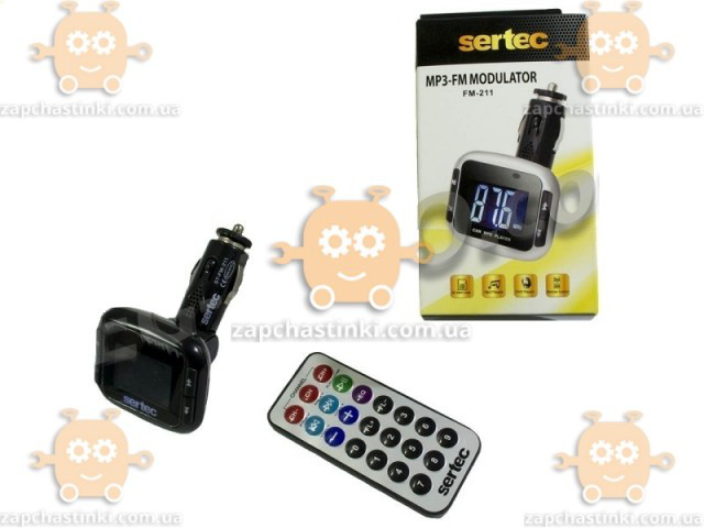 FM модулятор Sertec USB/пульт/MP3/12-24В/microSD/SD - фото