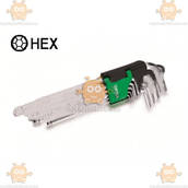 Набор ключей шестигранных средних HEX 1,5-10мм, 9шт c шарниром