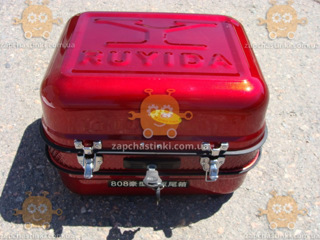 Багажник мото (кофра) DELTA Дельта (железная красная с шлемом) (пр-во Тайвань) ПД 68354 - фото №2