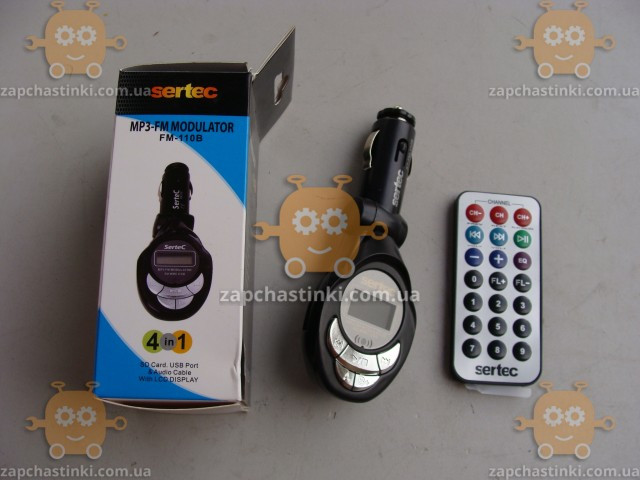 FM модулятор Sertec 110B  USB / пульт / MP3 / 12В / microSD / SD (пр-во Sertec) ПД 120621 - фото