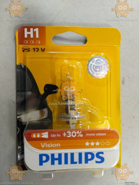 Лампа H1 12V 55W PREMIUM +30% (цена за 1шт) (пр-во PHILIPS) З 87909 - фото
