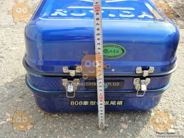 Багажник мото DELTA КОФРА железная синяя с шлемом (пр-во Тайвань) ПД 79878 - фото №7