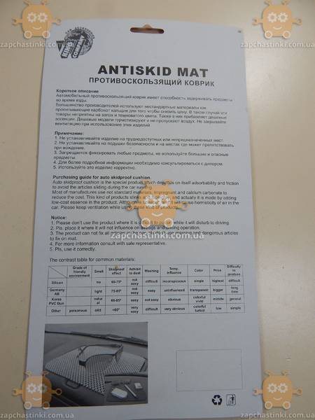 Коврик панели MAZDA противоскользящий 15х25см (пр-во KING) AU - фото №2