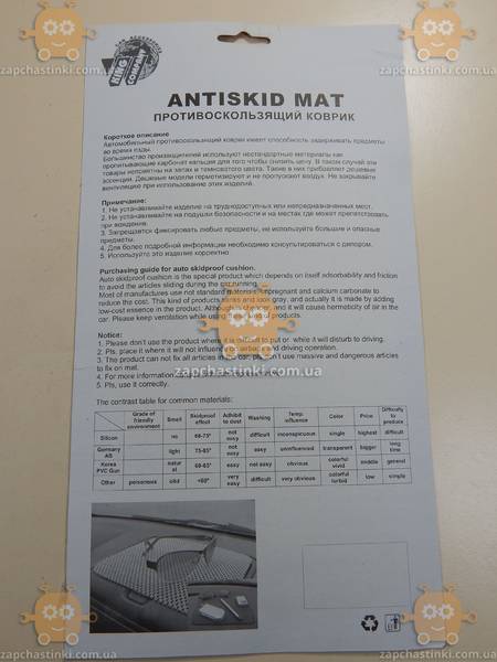 Коврик панели SUZUKI противоскользящий 15х25см (пр-во KING) AU - фото №3