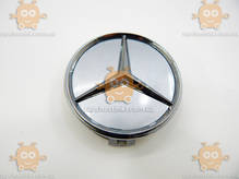 Эмблема колеса MERCEDES Мерседес ХРОМ серый (1шт) пластик (колпачки колеса для титанов) (диаметр ф75мм) 171103