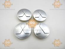 Эмблема колеса Mitsubishi (4шт) Серебряные пластик (ОРИГИНАЛ) (колпачки колеса для титанов) (диаметр ф60мм) 172003