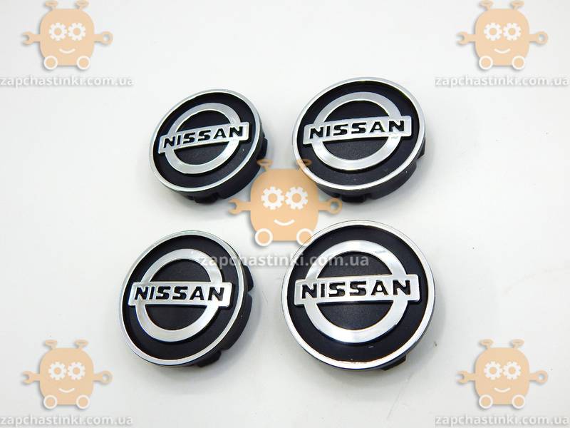Эмблема колеса NISSAN (4шт) ЧЕРНЫЕ пластик (колпачки колеса для титанов) (диаметр ф60мм) 171103 - фото №2