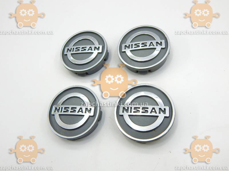 Эмблема колеса NISSAN (4шт) СЕРЫЕ пластик (колпачки колеса для титанов) (диаметр ф60мм) 171103 - фото №2