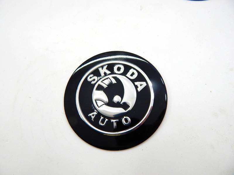 Наклейка эмблема колеса SKODA (4шт) силикон (диаметр ф90мм) - фото №3