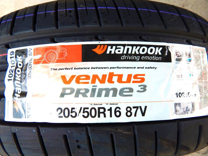 Шина R16 205/50 87V Ventus Prime 3 K125 (пр-во Hankook Корея) О 1021019 - фото