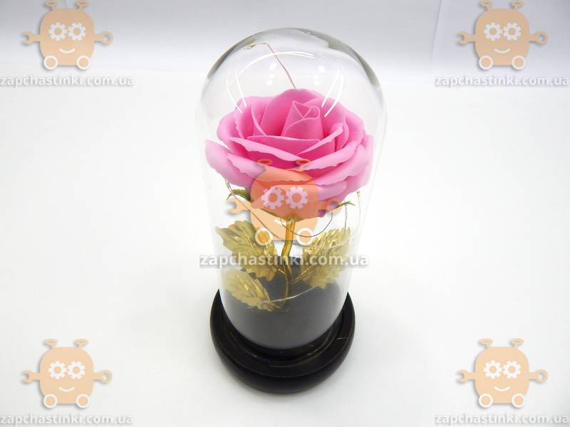 Роза в колбе с LED подсветкой МАЛЕНЬКАЯ РОЗОВАЯ № A54 G 3602 - фото №2