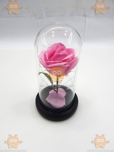 Роза в колбе с LED подсветкой БОЛЬШАЯ РОЗОВАЯ №A78 G 3654 - фото №2