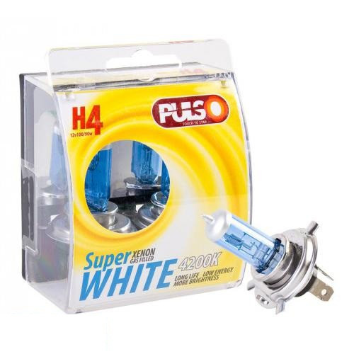 Лампа H4 P43 12v 100/90w SUPER WHITE (к-кт 2шт) (пр-во VITOL) - фото