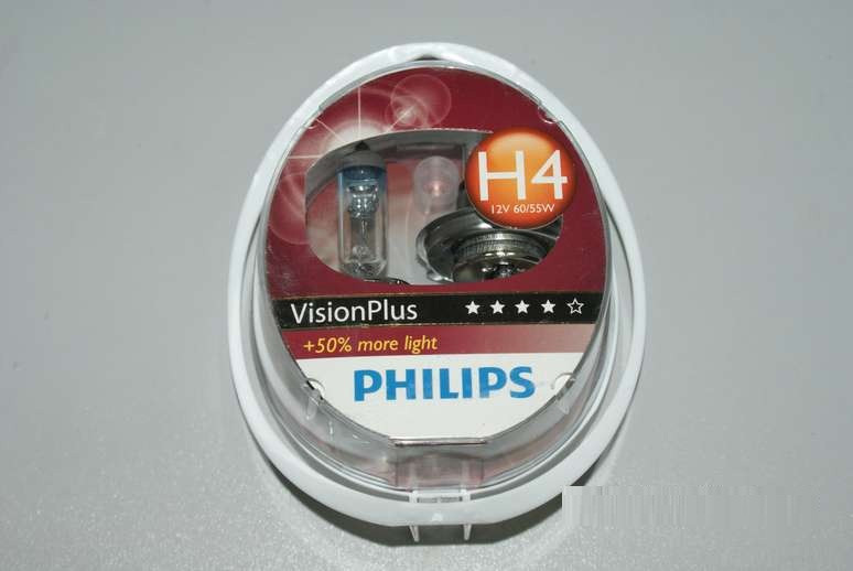Лампа H4 P43 12v 60/55w VISION PLUS +60% (2шт) (пр-во PHILIPS) З 607343 - фото