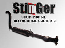 Резонатор прямоток Стингер ВАЗ 2108-21099 карб с гофрой