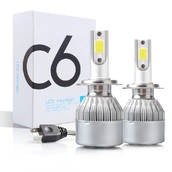 Лампа светодиодная цоколь H7 (комплект 2 шт) 12 V, 36W, 3800Lm + вентилятор АТП C6 (цоколь H7) Предоплата