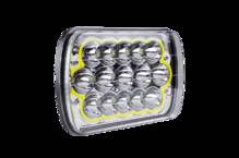 Фара LED прямоугольная 45W (элемент оптический) (15 диодов)(ближний, дальний) (+ LED кольцо белое) (198х140х69) АТП LED0145(75-45W+ring wite) Предоплата