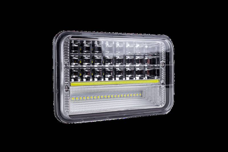 Фара LED прямоугольная 45W (45х1Вт) (ближний+дальний+DRL) (алюминиевый корпус) (вилка Н4) (IP67) (170х80х105мм) АТП LED-G01 Предоплата - фото