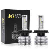 Лампа светодиодная K1 цоколь H4 (комплект 2шт) 12V чип Csp, 52W, 4000Lm (без вентилятора) (авиационный алюминий) АТП K1 (цоколь H4) Предоплата