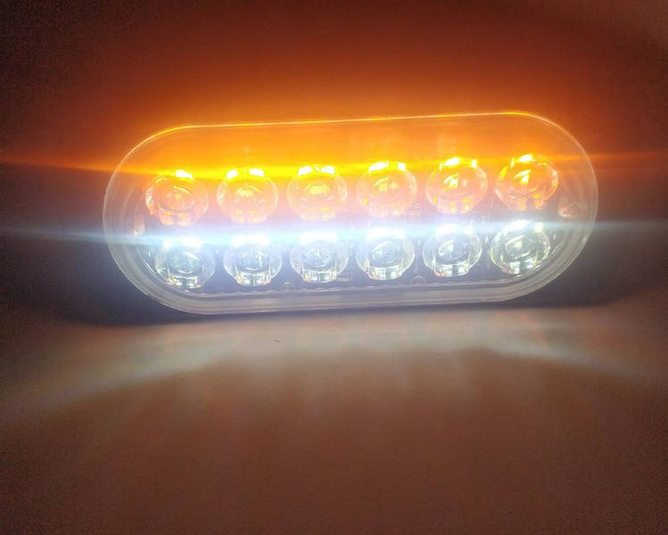 Стробоскоп LED 12В,24В (12 Led диодов - 2 ряда) 112х41х10мм aluminum (super quality) желтый + белый АТП LED-12LEDflashLight Предоплата - фото №10