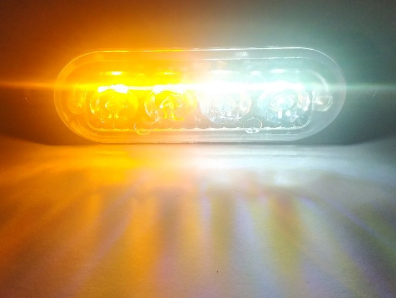 Стробоскоп LED 12В,24В, (4 Led диода) 86х28х10мм aluminum (super quality) желтый + белый АТП LED-4LEDflashLight Предоплата - фото №5