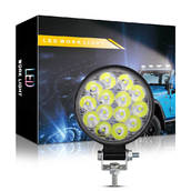 Фара LED круглая 42W 6000K (14 диодов) (8.5смх8.5смх1.5см) Mini АТП LED-Mini-14LED-42W Предоплата