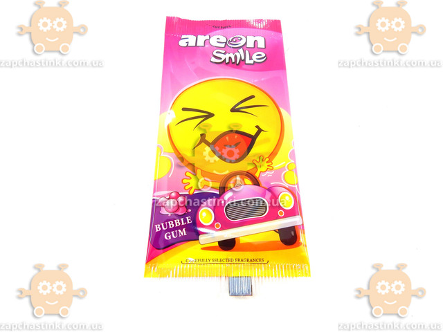 Ароматизатор на зеркало сухой Смайлик Bubble Gum Жевательная резинка (пр-во AREON) ПД 113635 - фото №5
