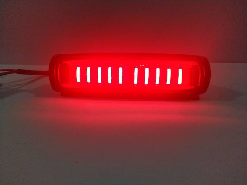 Фара LED прямоугольная 24W (10 диодов) 6D LENS (RED light police) + strobe light (новинка) АТП LED-FL-114 - фото №4