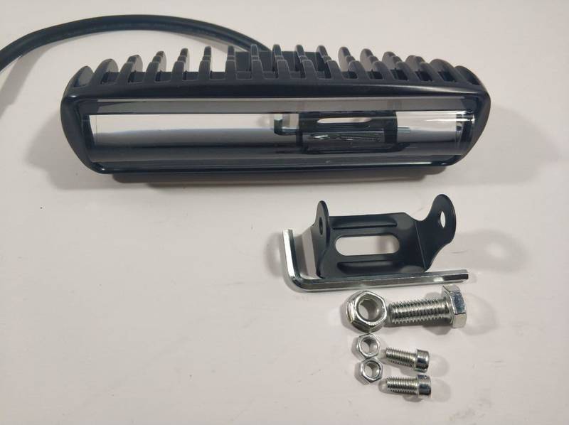 Фара LED прямоугольная 24W (10 диодов) 6D LENS (RED light police) + strobe light (новинка) АТП LED-FL-114 - фото №7