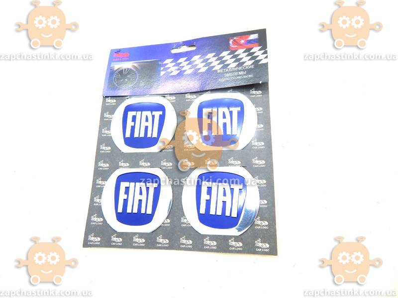 Эмблема колеса FIAT ФИАТ 4ШТ (наклейка основание алюминий) (диаметр ф60мм) - фото