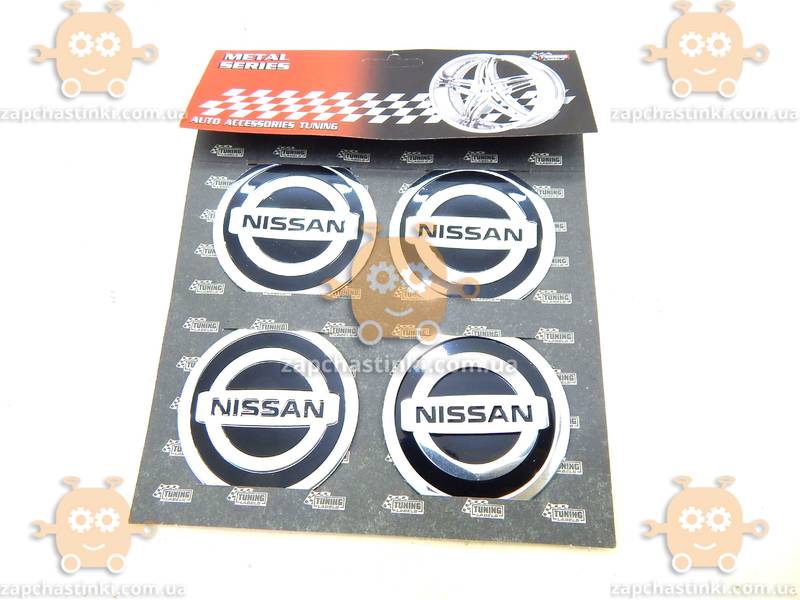Эмблема колеса NISSAN 4ШТ (наклейка основание алюминий) (диаметр ф60мм) - фото
