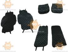 Накидки на сиденье АЛЬКАНТАРА черная (1+1) + ушки на боковую поддержку сидений (пр-во БЕГ) ПД 253363
