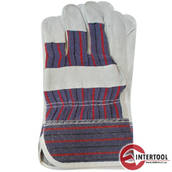 Перчатки "Intertool" рабочие кожаные (замш.+ ткань) (SP-0150)