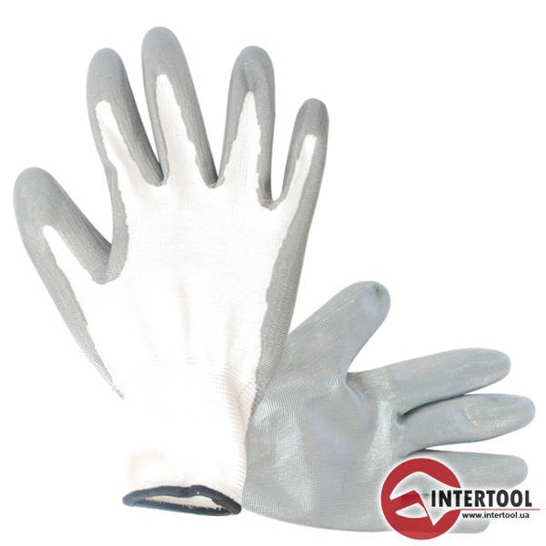 Перчатки "Intertool" трикотаж покрыт нитрил. серые (SP-0112) - фото