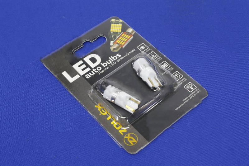 Светодиод габаритов 1LED безцокольный БЕЛЫЙ диод 12В (комплект 2шт) (пр-во Zollex Венгрия) З 225543 - фото