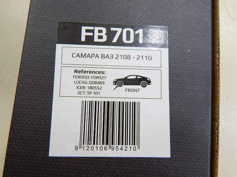 Тормозные колодки ВАЗ 2108 - 2110 R13, R14 передние (КОМПЛЕКТ) (пр-во FUSION Германия) ФЮ FB 701 - фото №2