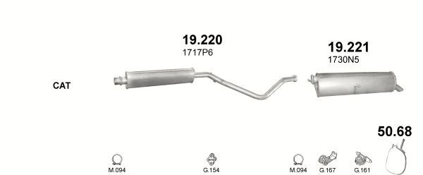 Глушитель Peugeot 307 2.0i -16V Hatchback 04/01-05/05, Citroen C4 2.0i -16V Hatchback, Coupe 04-07/07 - фото №2