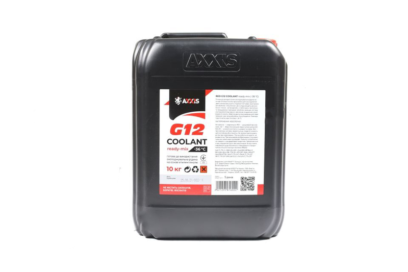 Антифриз G12 -36C RED Сoolant Ready-Mix канистра 10кг КРАСНЫЙ (тосол) (пр-во AXXIS Польша) О 48021295616 - фото