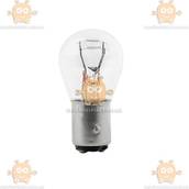 Лампа накаливания P21, 5W, 12V, BAY15d (задних фонарей) 1 контакт (цена за 1шт) (ЗАКАЗ от 10шт) (Tesla) ЗЕ