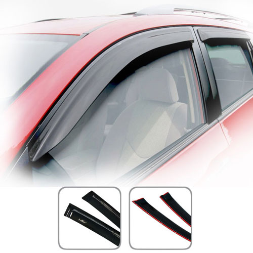 Ветровики окон HONDA Pilot (2008 - 2015г) 4D на скотче (дефлекторы) 4шт (пр-во VITOL) ВС - фото №4