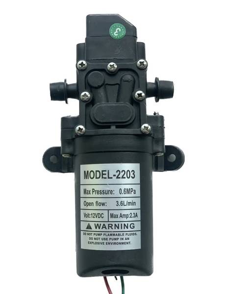 Насос для аккумуляторного опрыскивателя 12-16л 6 бар, 3.6 л/м MODEL-2203 (на 3 съемные ножки) (Завод) ВС4 - фото