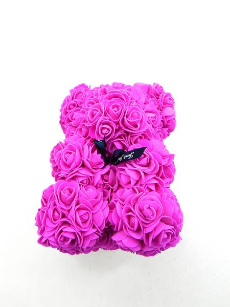 Мишка из 3D роз с запахом РОЗОВЫЙ 25СМ! (Подарок любимому человеку) - фото