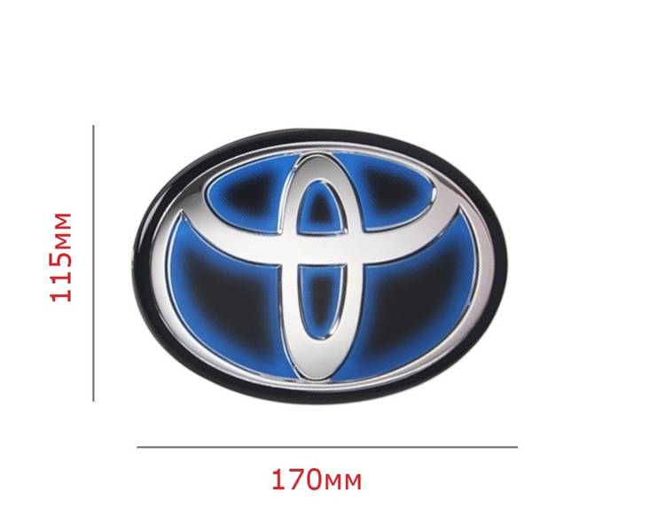Эмблема TOYOTA (под стеклом) ЧЕРНАЯ + ГОЛУБАЯ 170х115мм (на скотче) (пр-во Завод) CH - фото №2