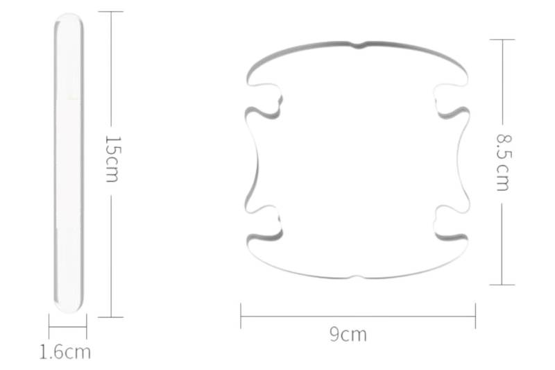 Защитные плёнки дверных ручек FORD 8шт (4 наклейки под ручки+4 на ручки) СИЛИКОН (Завод) СН - фото №2