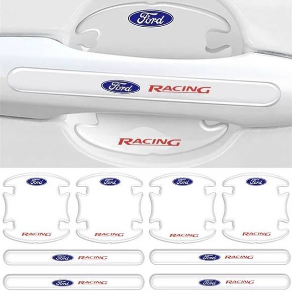 Защитные плёнки дверных ручек FORD 8шт (4 наклейки под ручки+4 на ручки) СИЛИКОН (Завод) СН - фото