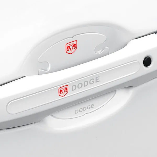 Защитные плёнки дверных ручек DODGE 8шт (4 наклейки под ручки+4 на ручки) СИЛИКОН (Завод) СН - фото №3