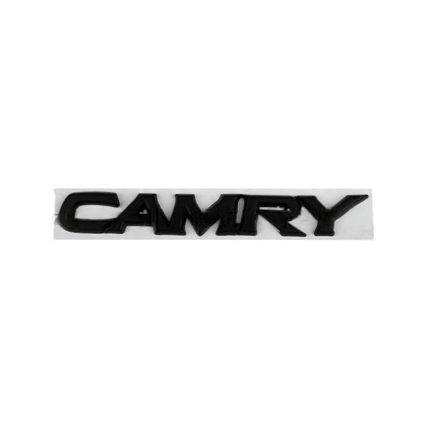 Эмблема надпись CAMRY (для Toyota) 160х22мм ЧЕРНАЯ на скотче (старый тип) пластик (пр-во Завод) CH - фото