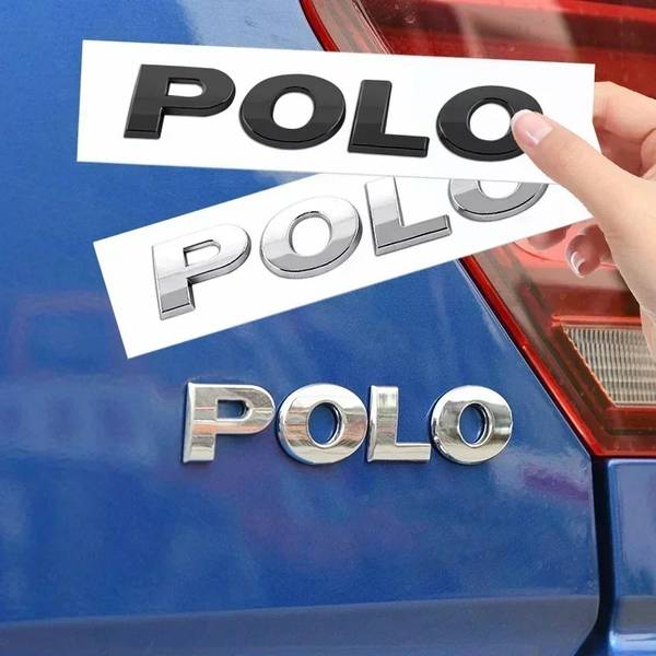 Эмблема надпись POLO для Volkswagen (2002-2020г) ХРОМ 130х23мм (на скотче) (пр-во Завод) CH - фото №3