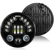 Фара LED ВАЗ 2101, 2121, ГАЗ, УАЗ, иномарки, мото 7 дюймов 60W 180х180х65мм с поворотниками и ДХО 1шт CH