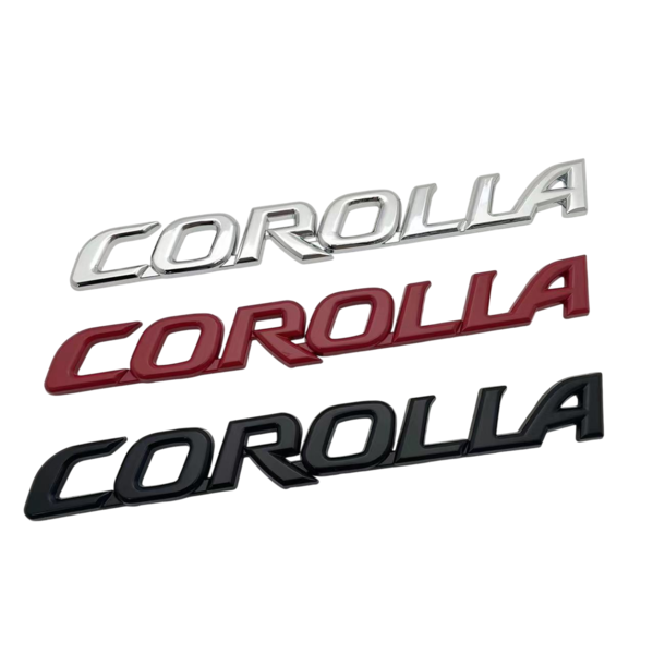 Эмблема надпись COROLLA для TOYOTA черная 177х22мм металл (на скотче) (пр-во Завод) СН - фото №2